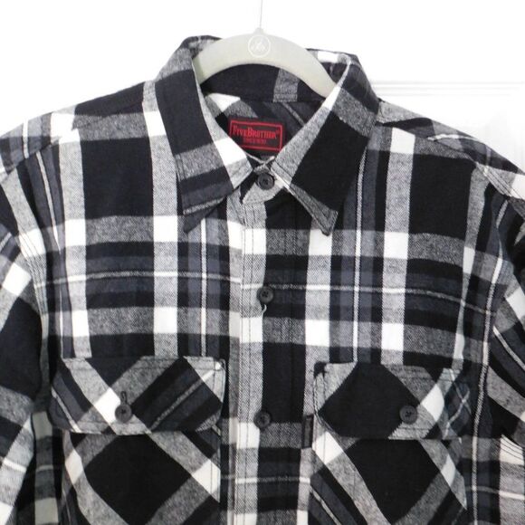 NEW Five Brother Flannel Brawny Extra Heavyweight Plaid Shirt Men’s Medium - Picture 2 of 8